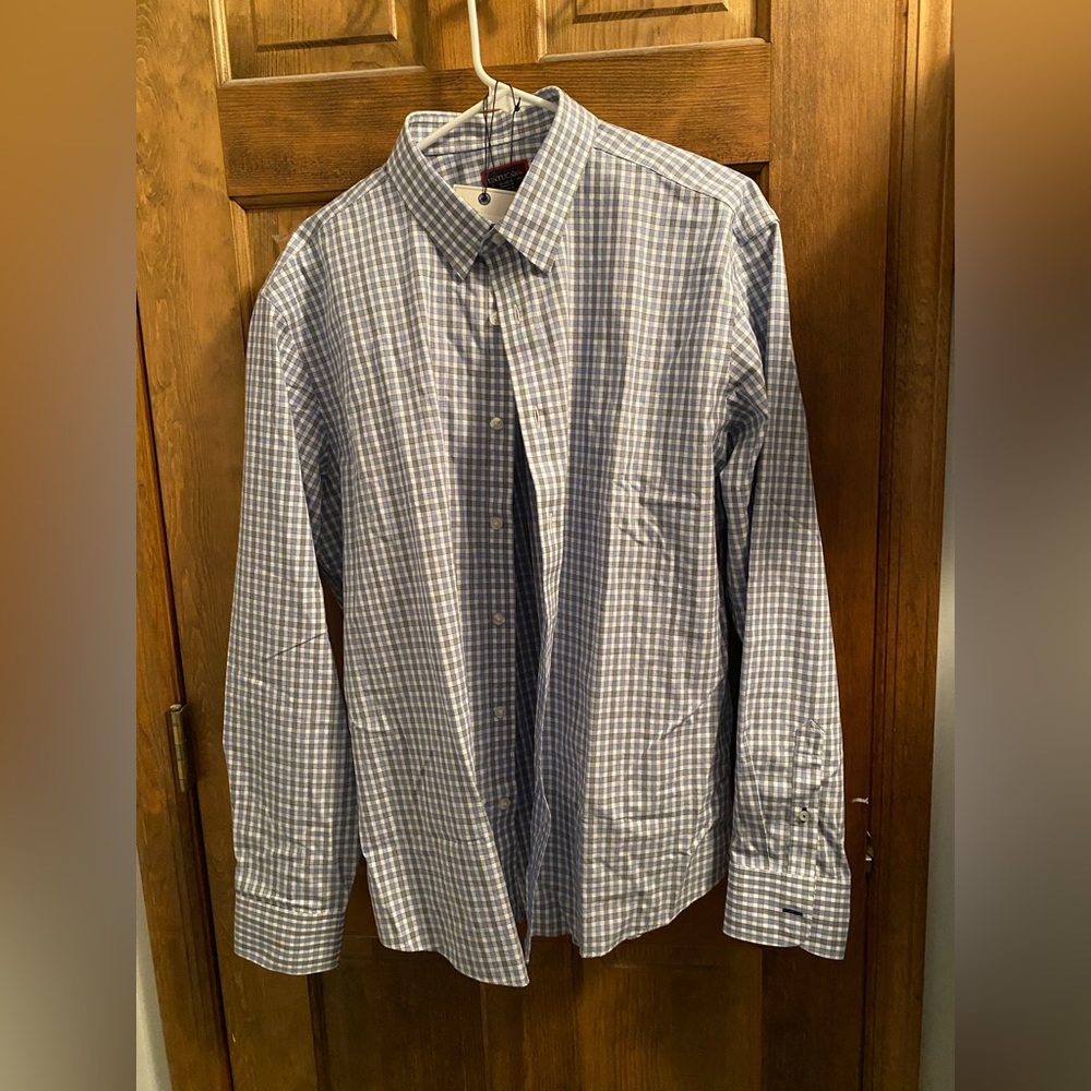 New XL UNTUCKit Men’s Button down shirt - Blue,Gray, pattern